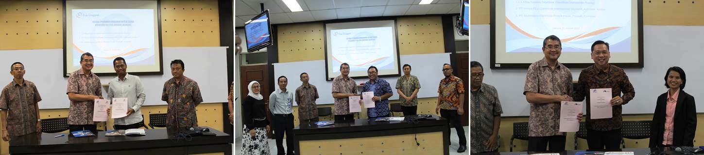 Saat Penandatanganan Kerjasama dengan Lembaga Sertifikasi Mitra Kalyana Sejahtera, PT Infosis-BLU dan PT Multimatics Saat Penandatanganan Kerjasama dengan Lembaga Sertifikasi Mitra Kalyana Sejahtera, PT Infosis-BLU dan PT Multimatics